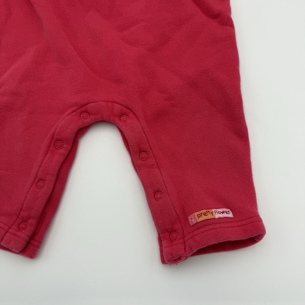 Vtg Carter's 12 Month Pink Overalls Y2K Jumpsuit Springtime Flowers 2 Piece Set - Picture 5 of 10